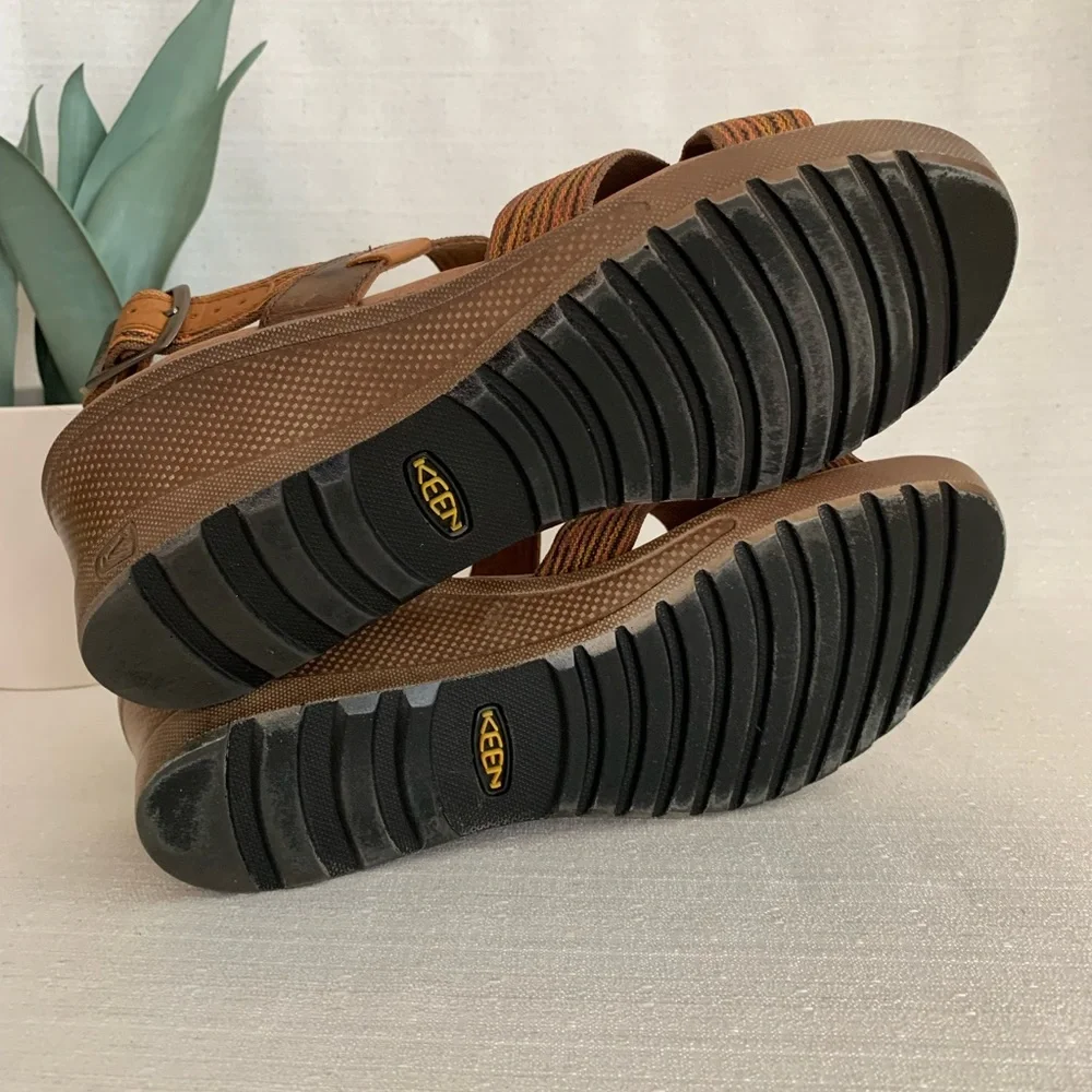 New KEEN Skyline Brown/Thrush Leather Wedge Sandals Woman’s 8.5 - Picture 13 of 13